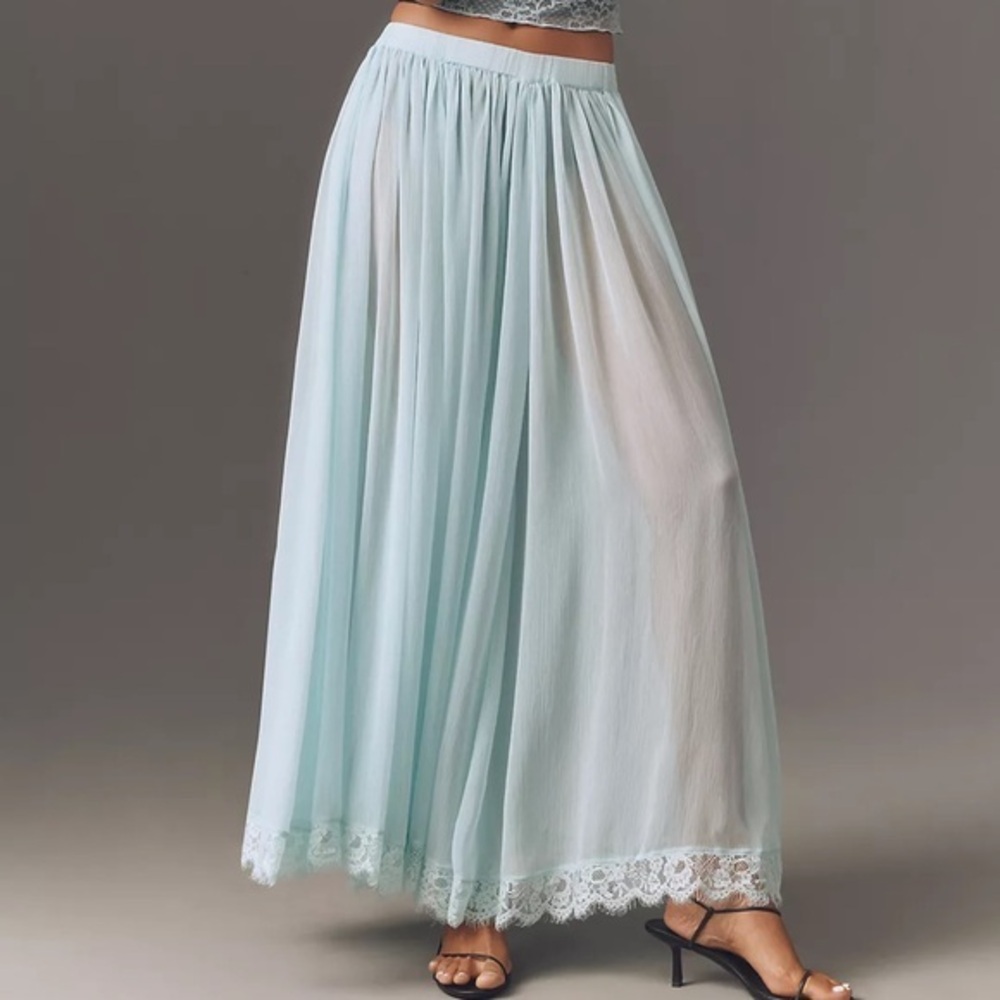 Anthropologie Sheer Maxi Skirt
